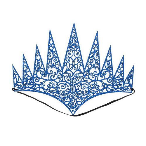 Корона Снежной королевы синяя с узорами