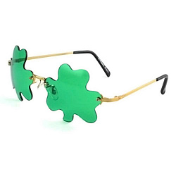 Зеленые очки на День святого Патрика "Трилистник"